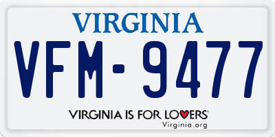 VA license plate VFM9477