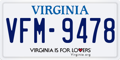 VA license plate VFM9478