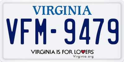 VA license plate VFM9479