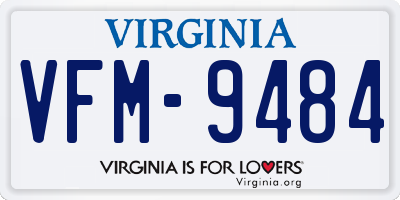 VA license plate VFM9484