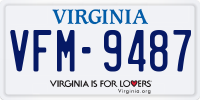 VA license plate VFM9487