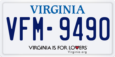 VA license plate VFM9490