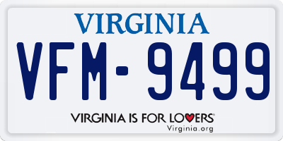 VA license plate VFM9499