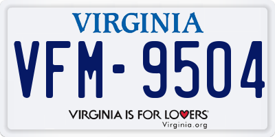 VA license plate VFM9504