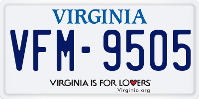 VA license plate VFM9505