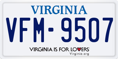 VA license plate VFM9507