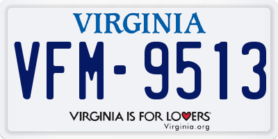 VA license plate VFM9513