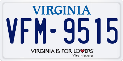VA license plate VFM9515
