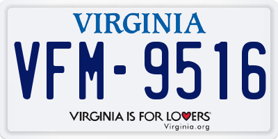 VA license plate VFM9516