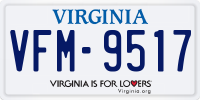 VA license plate VFM9517