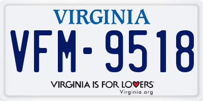 VA license plate VFM9518