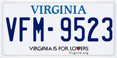 VA license plate VFM9523