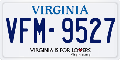VA license plate VFM9527