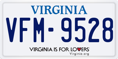 VA license plate VFM9528