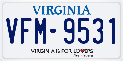 VA license plate VFM9531