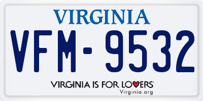 VA license plate VFM9532