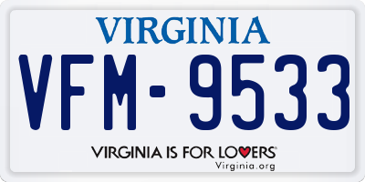 VA license plate VFM9533
