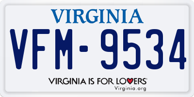 VA license plate VFM9534
