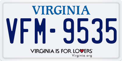 VA license plate VFM9535