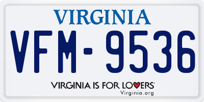 VA license plate VFM9536