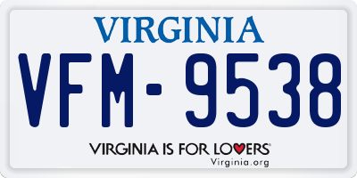 VA license plate VFM9538