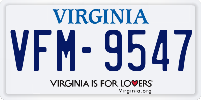 VA license plate VFM9547