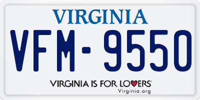 VA license plate VFM9550