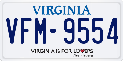 VA license plate VFM9554