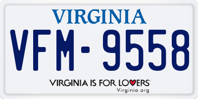 VA license plate VFM9558