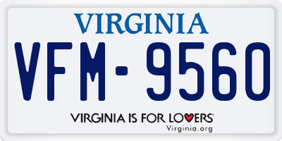 VA license plate VFM9560
