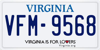 VA license plate VFM9568