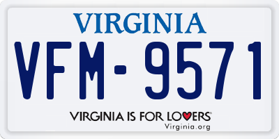 VA license plate VFM9571