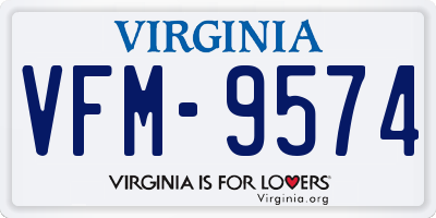 VA license plate VFM9574