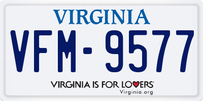VA license plate VFM9577