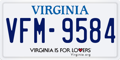 VA license plate VFM9584