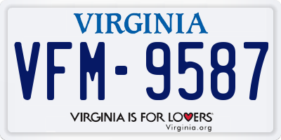 VA license plate VFM9587
