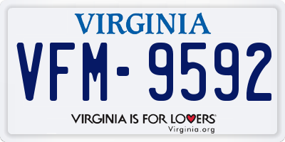 VA license plate VFM9592