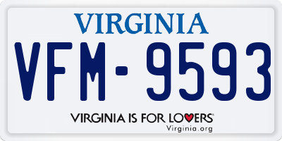 VA license plate VFM9593
