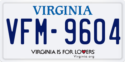 VA license plate VFM9604