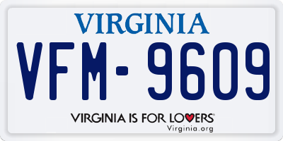 VA license plate VFM9609