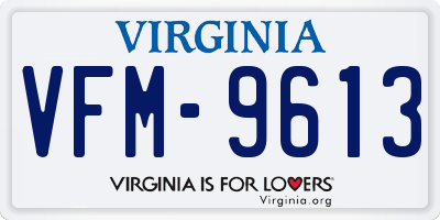 VA license plate VFM9613