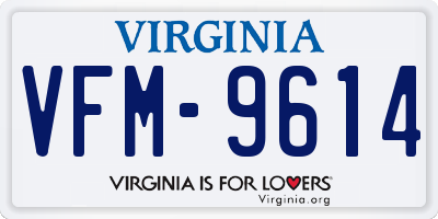 VA license plate VFM9614