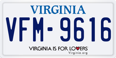 VA license plate VFM9616