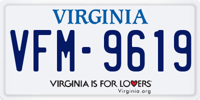 VA license plate VFM9619