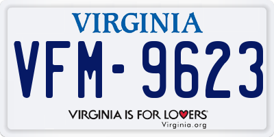VA license plate VFM9623