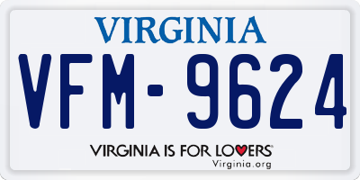 VA license plate VFM9624