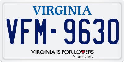 VA license plate VFM9630
