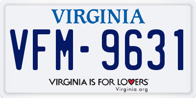 VA license plate VFM9631