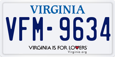 VA license plate VFM9634