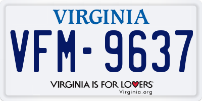 VA license plate VFM9637